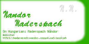 nandor maderspach business card